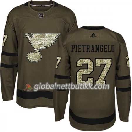 St. Louis Blues Hockeydrakt Alex Pietrangelo 27 2017-2018 Camo Grønn Adidas Authentic - Herre